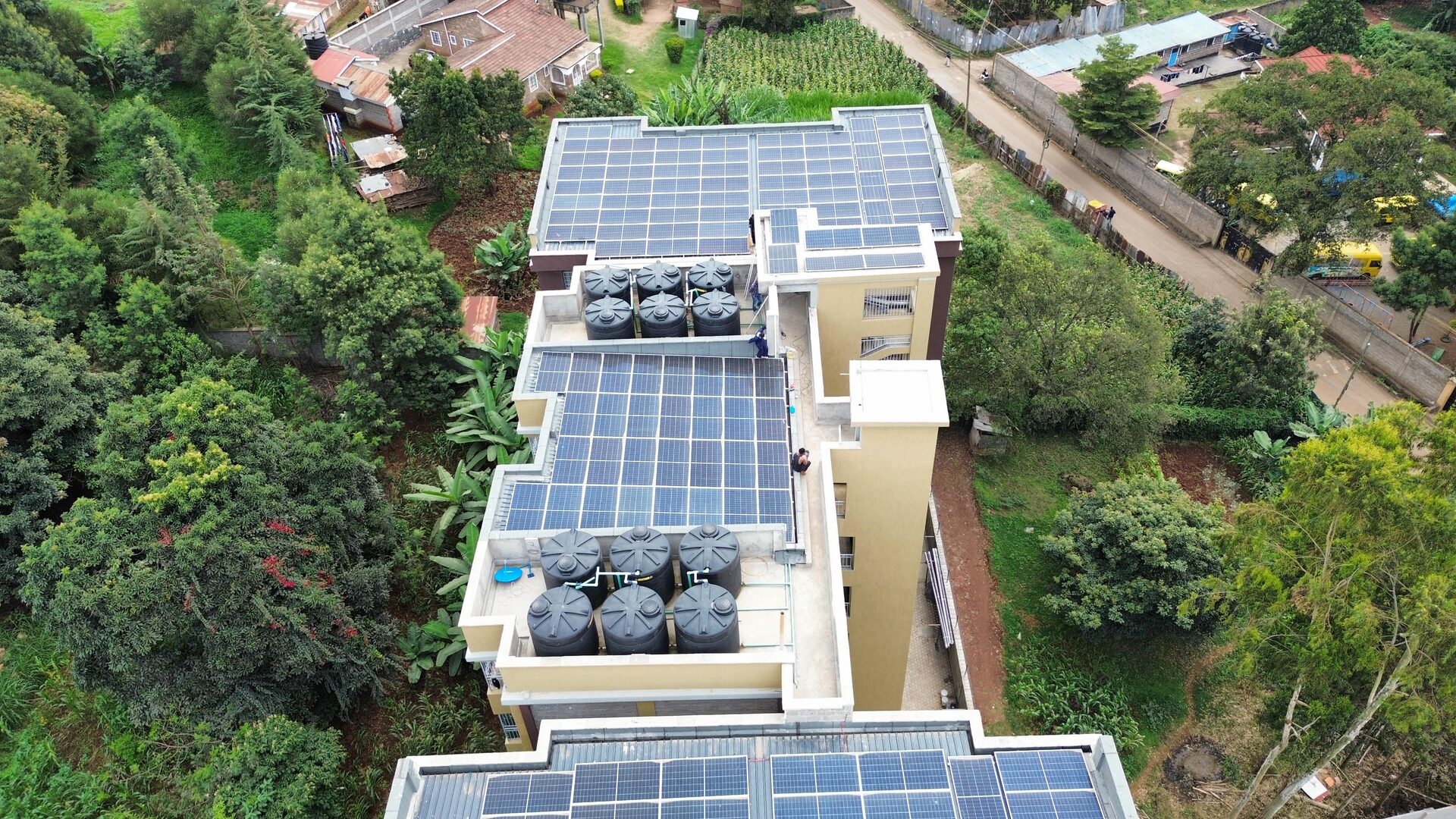 Solar panel installation in Kenya by Zyphora